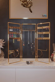 Aberto Design Organizador de Joyas de Pie Dorado